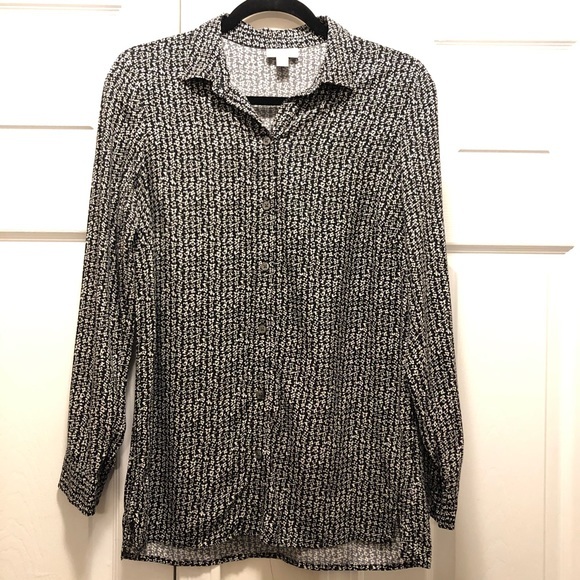 J.Jill Abstract Print Button Down Blouse - Picture 1 of 6